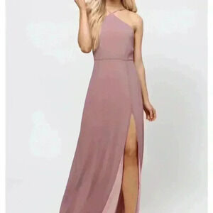 Tobi pink full length halter dress